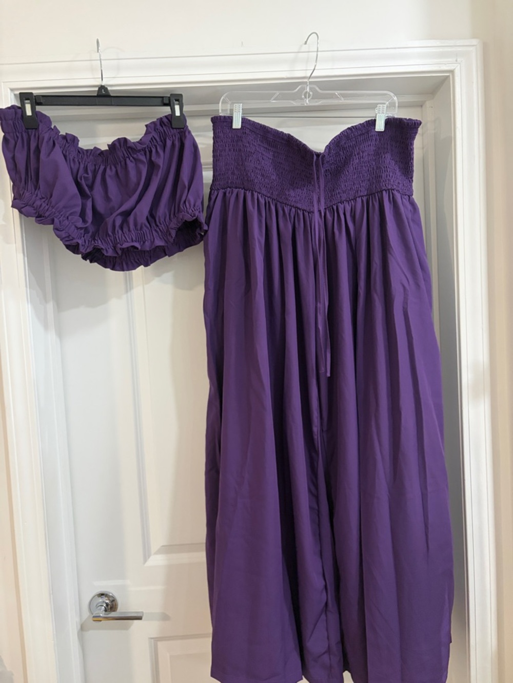 SHEIN Purple Two-Piece Strapless Jumpsuit Set